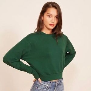 Reformation Rio Classic Sweatshirt - Pine Green XS